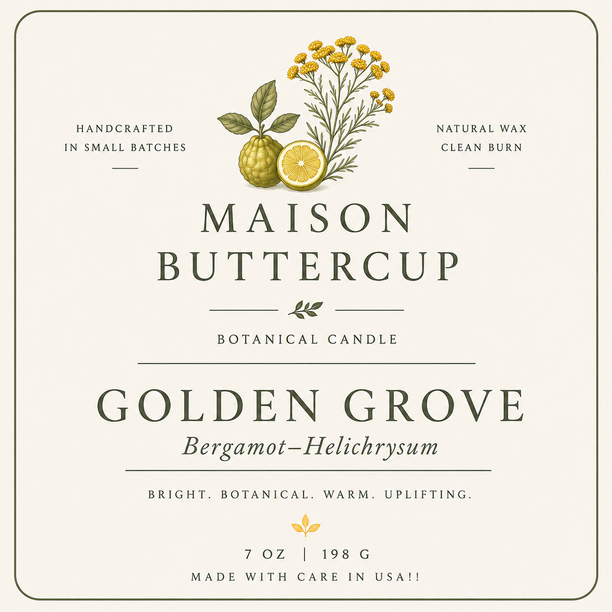 Golden Grove Botanical Candle